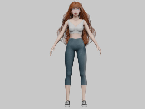 Sweet cute woman V36926 Modelo 3D
