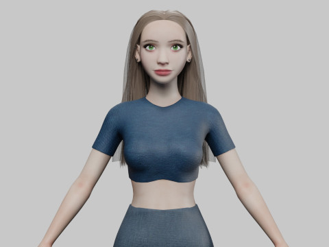 Sweet pretty woman V27657 3D Model