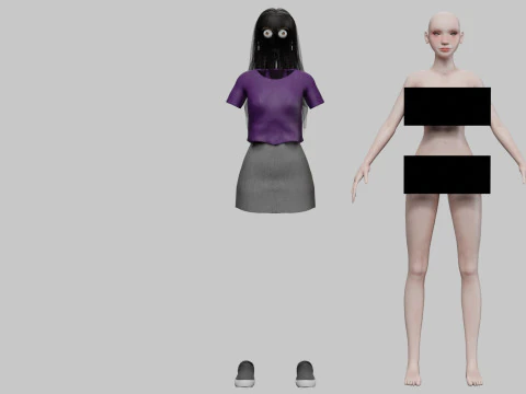 Sweet standard woman V30084 3D Model