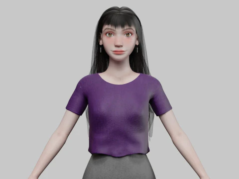 Sweet standard woman V30084 3D Model