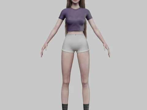 Teen cute woman V38345 3D Model