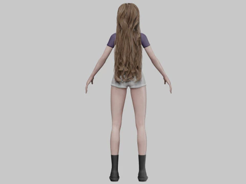 Teen cute woman V38345 3D Model