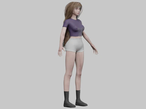 Teen cute woman V38345 3D Model