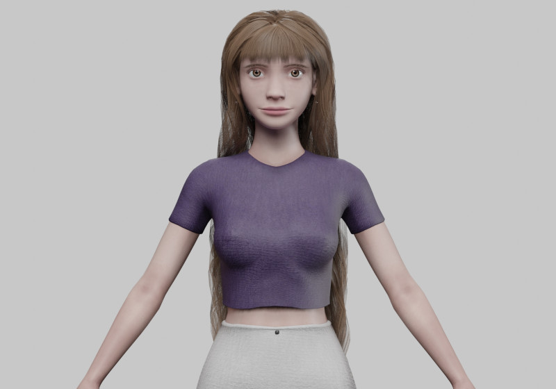 Teen cute woman V38345 Model 3D .c4d .max .obj .3ds .fbx .stl .blend