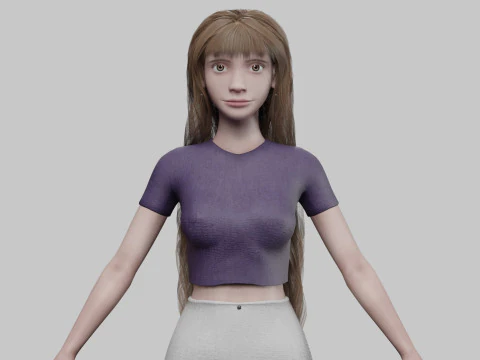 십대 귀여운 여자 V38345 3D 모델