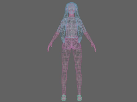 Teen pretty woman V22172 3D Model