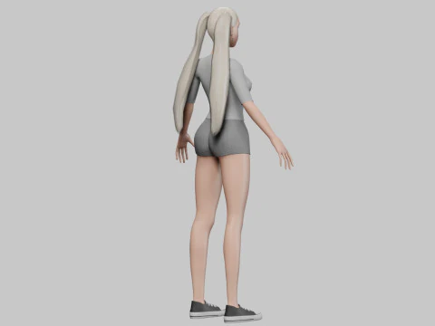 Teen pretty woman V22172 3D Model