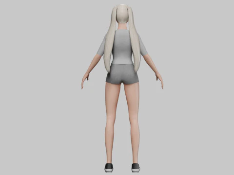 Teen pretty woman V22172 3D Model