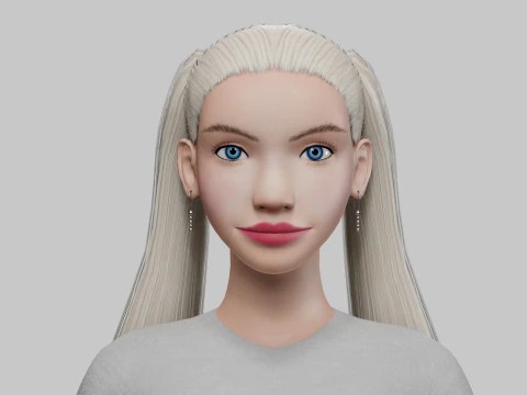 Teen pretty woman V22172 3D Model