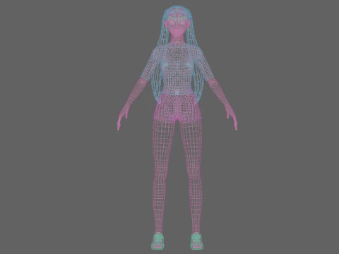 Teen pretty woman V22172 3D Model