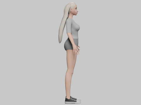 Teen pretty woman V22172 3D 모델