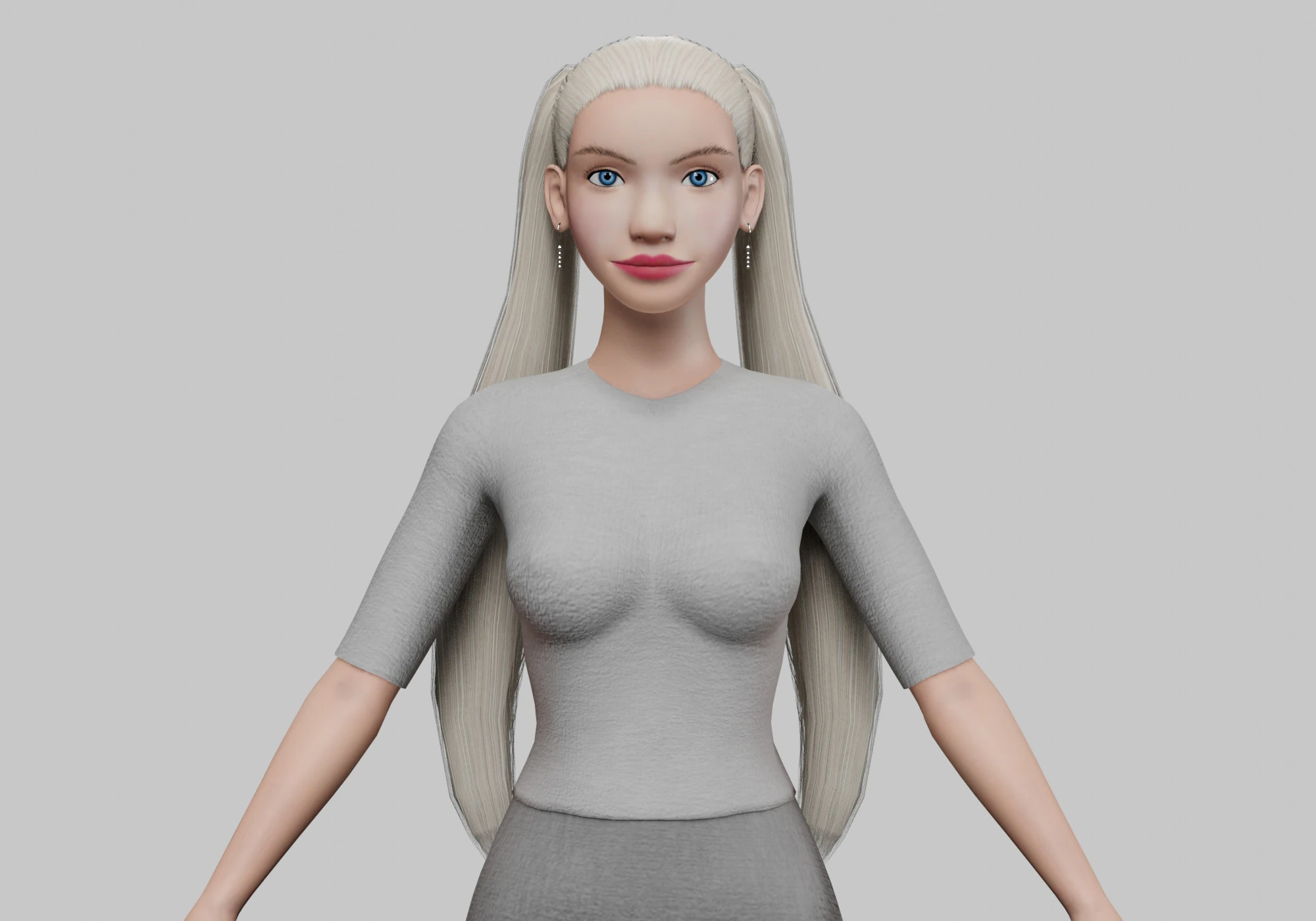 Teen pretty woman V22172 3D Model .c4d .max .obj .3ds .fbx .stl .blend 