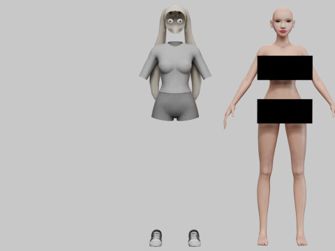 Teen pretty woman V22172 3D 모델