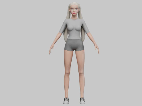 Teen pretty woman V22172 3D Model