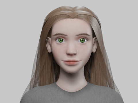 Young classic woman V31760 Model 3D