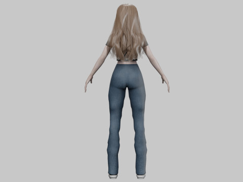Young classic woman V31760 Model 3D