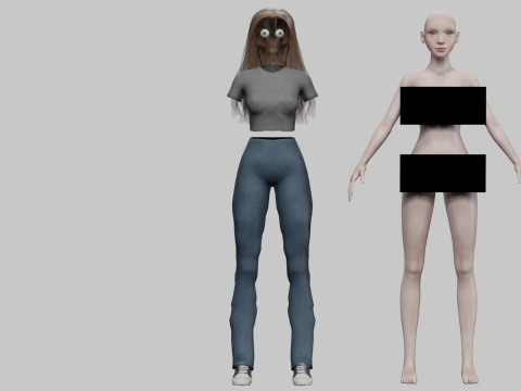 Young classic woman V31760 Model 3D