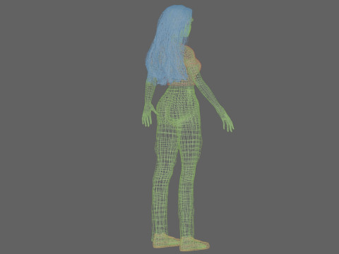 Young classic woman V31760 Model 3D