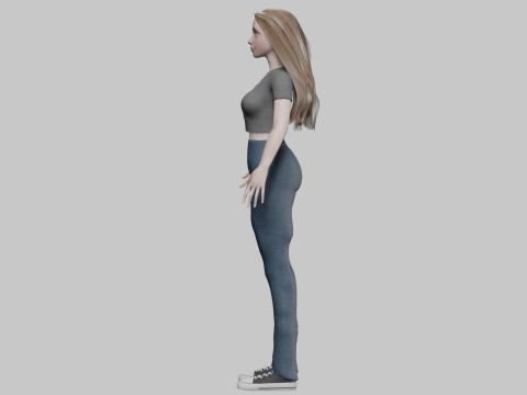 Young classic woman V31760 Model 3D