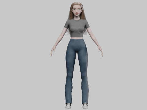 Young classic woman V31760 Model 3D