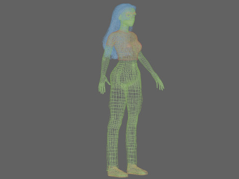 Young classic woman V31760 Model 3D