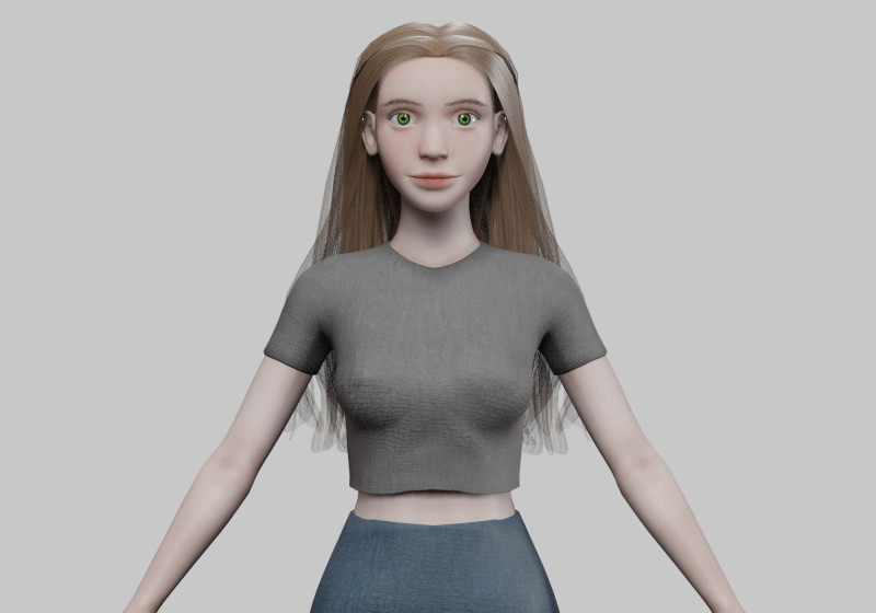 Young classic woman V31760 Model 3D .c4d .max .obj .3ds .fbx .stl .blend 