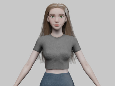 Young classic woman V31760 3D-Modell