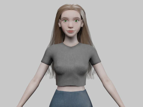 Giovane donna classica V31760 Modello 3D