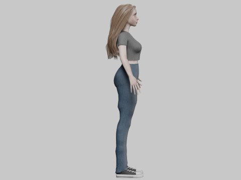 Young classic woman V31760 Model 3D
