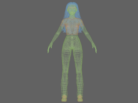 Young classic woman V31760 Model 3D