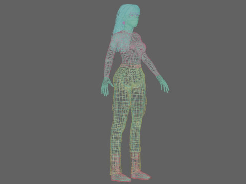 Young cute woman V37787 Modelo 3D