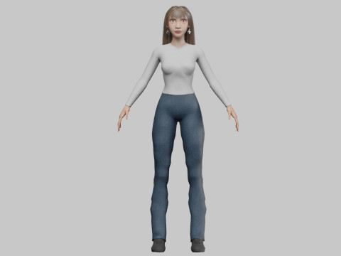 Young cute woman V37787 Modelo 3D