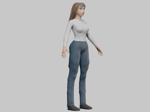 Young cute woman V37787 Modelo 3D