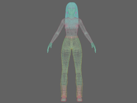 Young cute woman V37787 Modelo 3D
