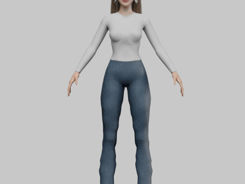 Young cute woman V37787 Modelo 3D