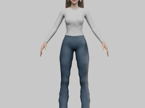 Young cute woman V37787 3D Model