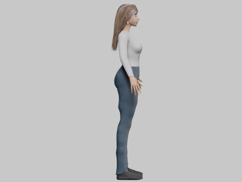 Young cute woman V37787 Modelo 3D