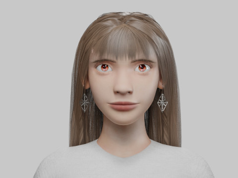 Young cute woman V37787 Modelo 3D