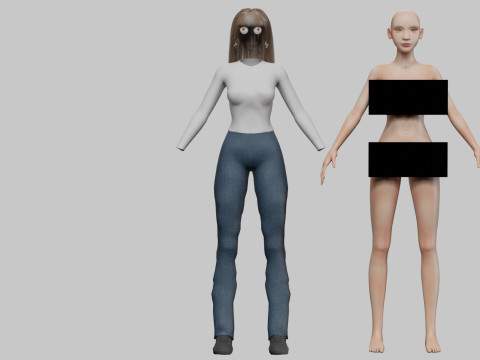 Young cute woman V37787 Modelo 3D