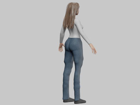 Young cute woman V37787 Modelo 3D