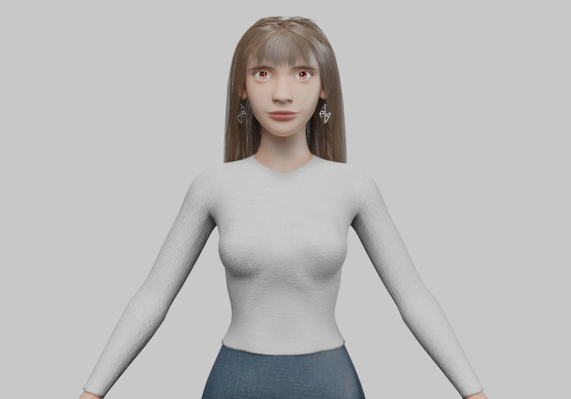 Young cute woman V37787 3D मॉडल .c4d .max .obj .3ds .fbx .stl .blend