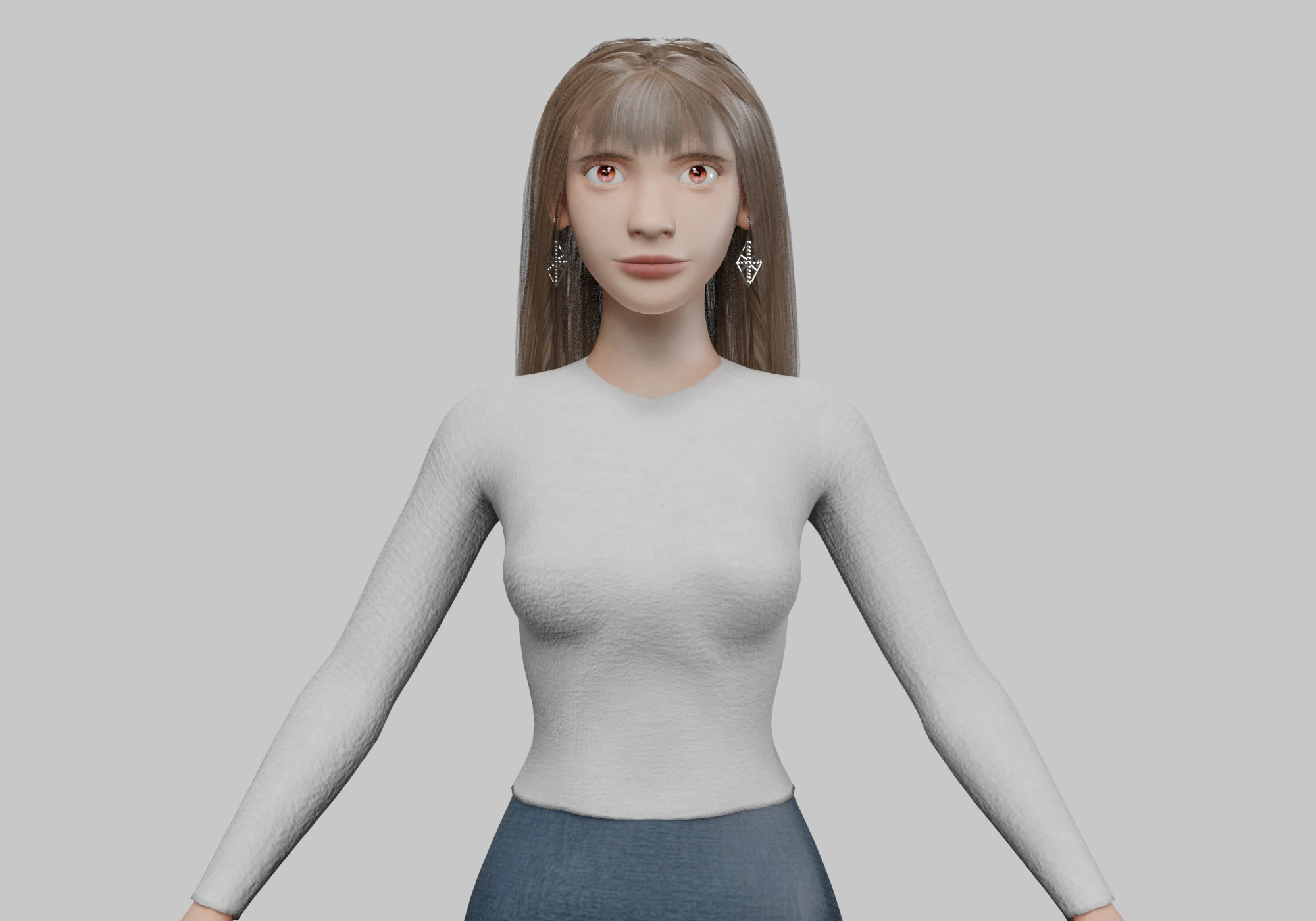 Young cute woman V37787 3D Model .c4d .max .obj .3ds .fbx .stl .blend
