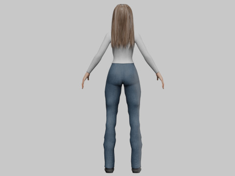 Young cute woman V37787 Modelo 3D