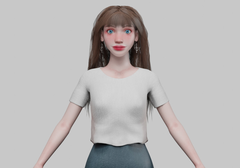 Young pretty woman V36783 3D मॉडल .c4d .max .obj .3ds .fbx .stl .blend 