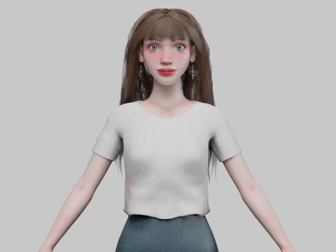 युवा सुंदर महिला V36783 3D मॉडल