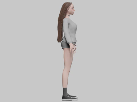 Basic cute woman V31613 3D Model