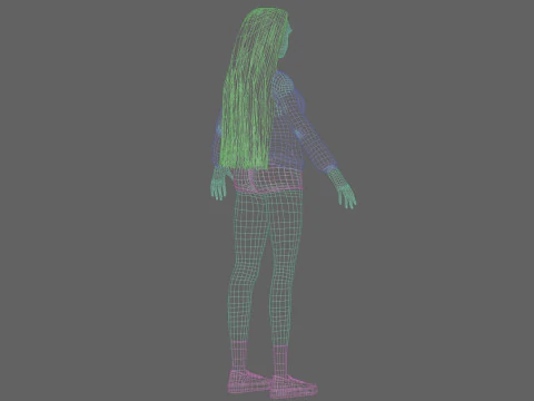 Basic cute woman V31613 3D Model