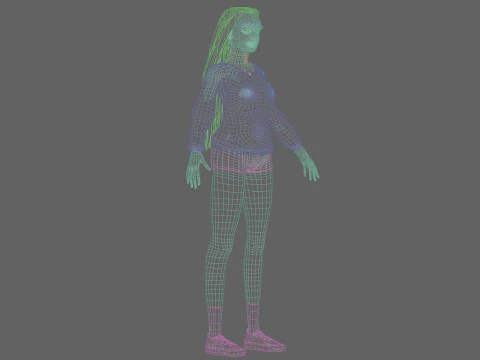Basic cute woman V31613 3D Model
