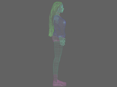 Basic cute woman V31613 3D Модель