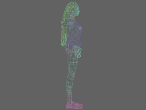 Basic cute woman V31613 3D Model